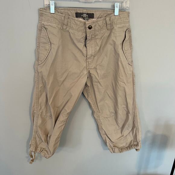 H&M LOGG Khaki Cargo Capri Pants EUR Size 30 / US 30 In Waist Light Brown - Picture 1 of 8